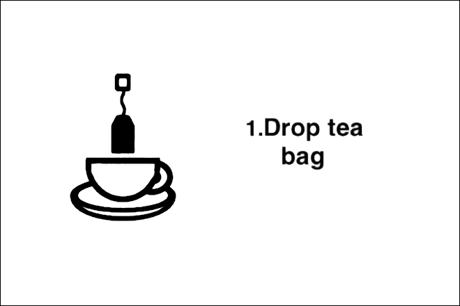 Step 1: Drop tea bag