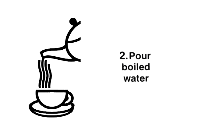 Step 2: Pour boiled water