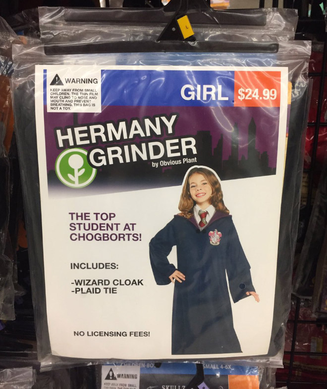 Haermany Grinder Halloween costume.