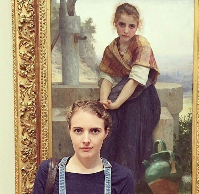 Cute girl painting look-a-like.