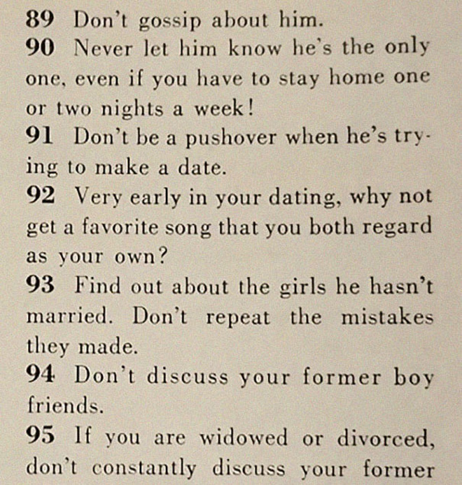 Proper dating advice from 1958.