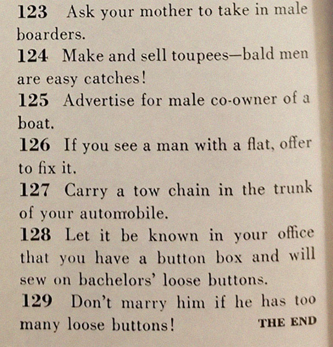 Retro dating advice for women.