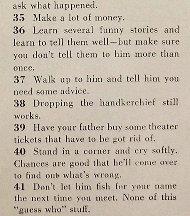 1950s dating advice for women.