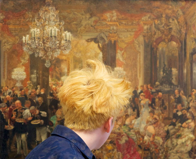 Haircut perfectly matching a painting.