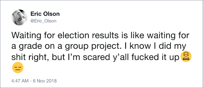 Waiting for election results is like...