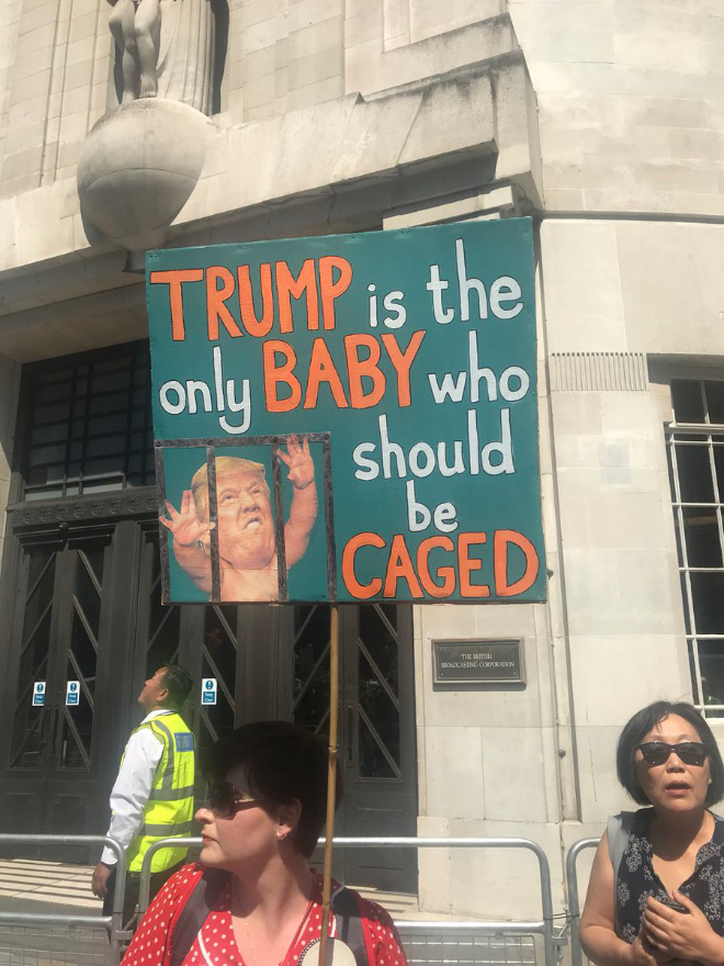 The only baby that should be caged.
