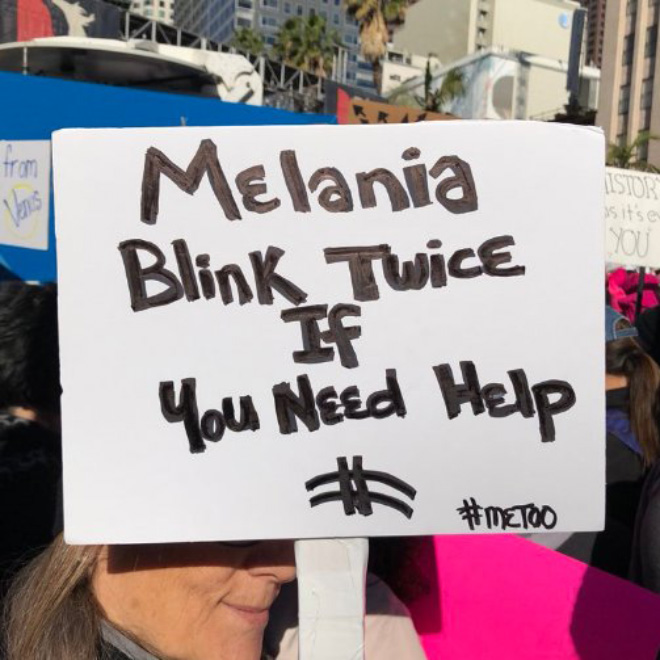 Melania, blink twice if you need help!