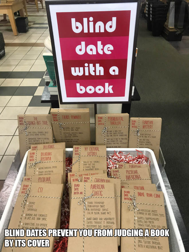 Blind date with a book.