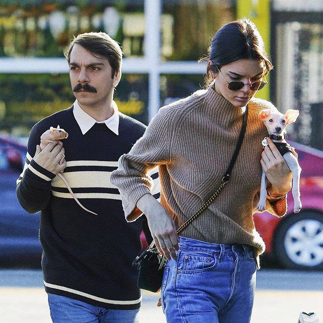 Kendall Jenner hanging out with Kirby.