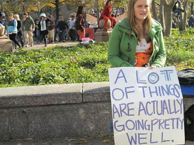 Typical Canadian protester.