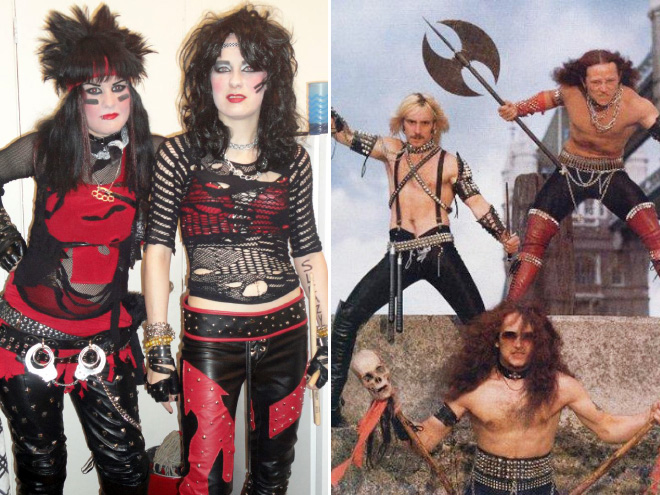 Weird heavy metal band photos.