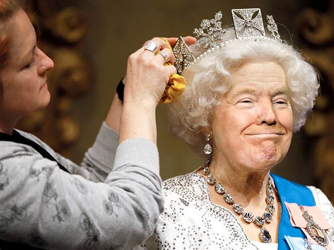 Donald Trump photoshopped as Queen of England.