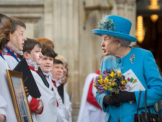 Donald Trump photoshopped as Queen of England.