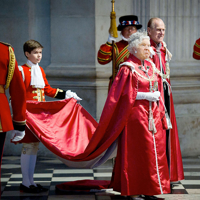 Donald Trump photoshopped as Queen of England.