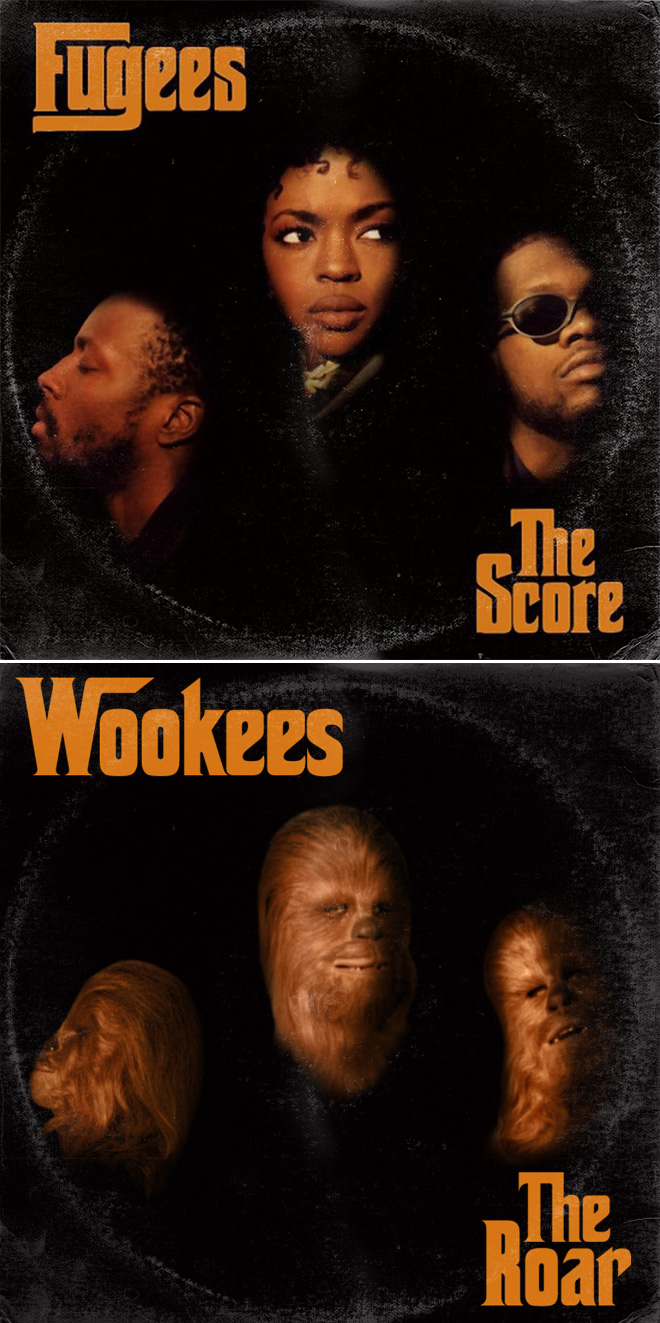 Fugees album cover improved with Star Wars characters.