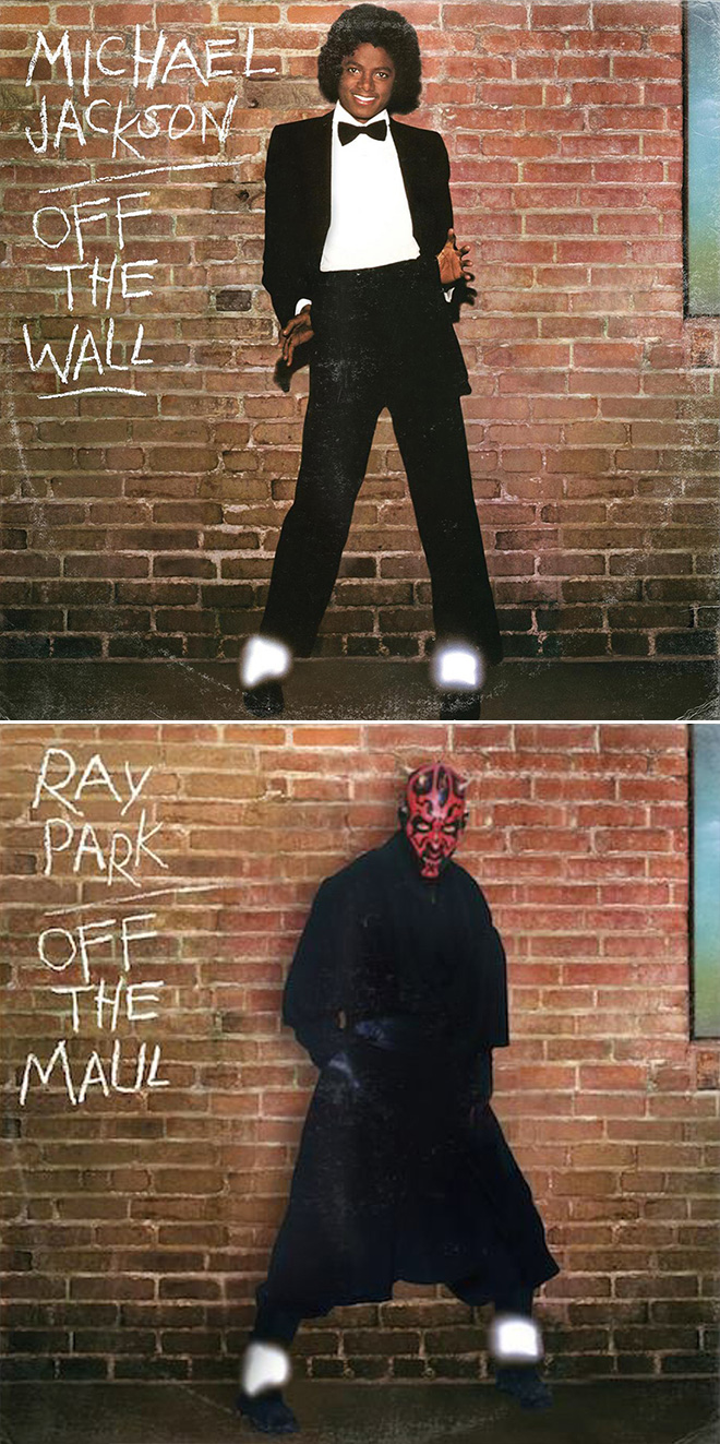 Michael Jackson album cover improved with Star Wars characters.