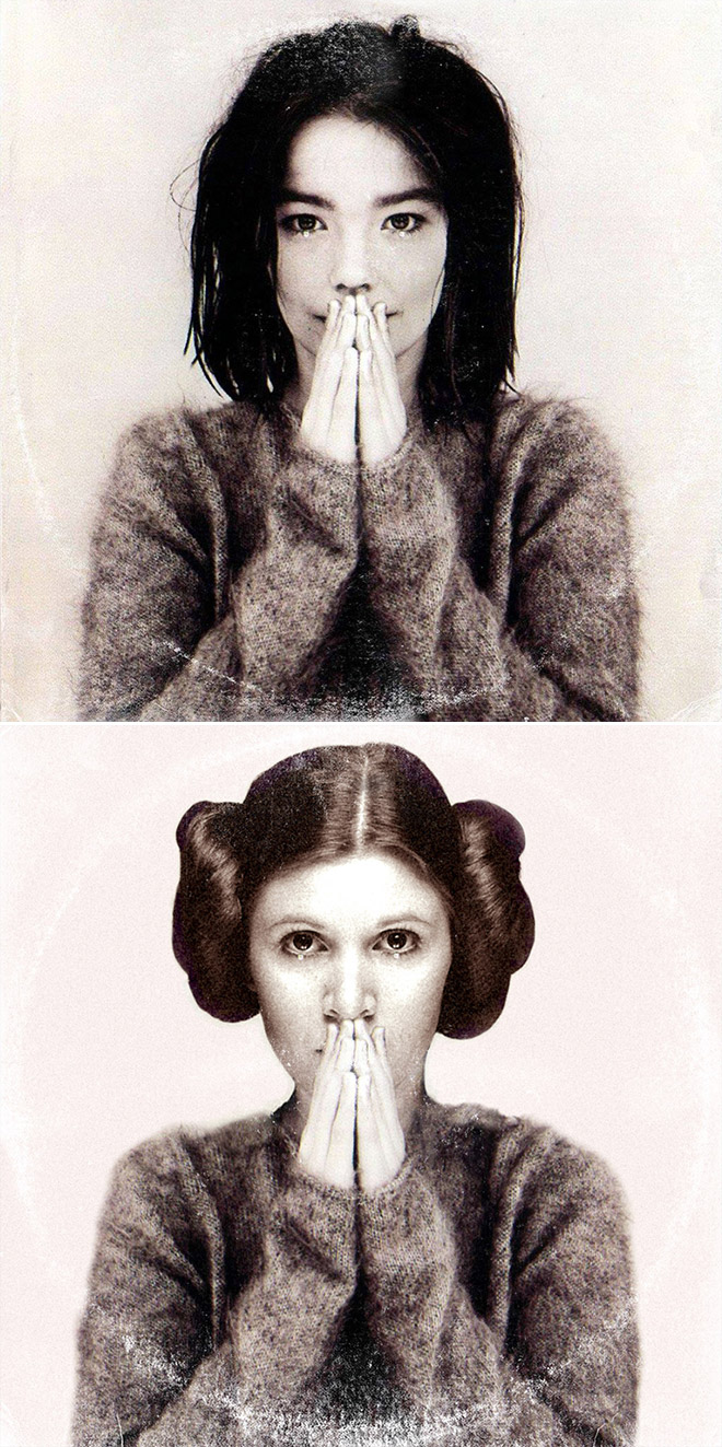 Bjork album cover improved with Star Wars characters.
