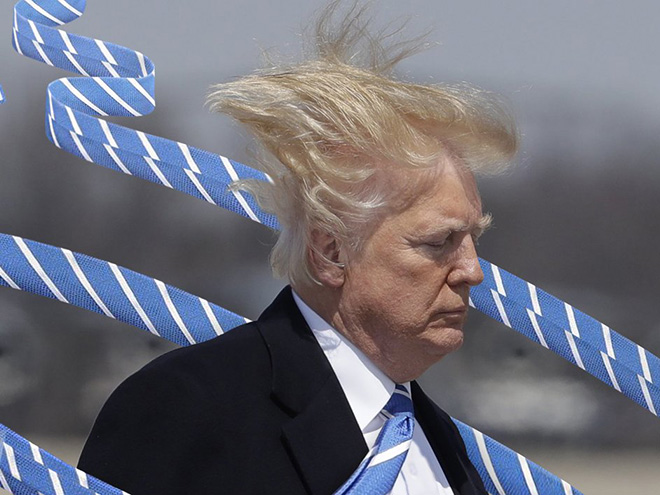 People are photoshopping Trump with extremely long tie to annoy him.