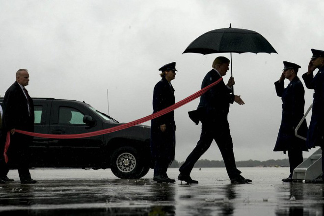 People are photoshopping Trump with extremely long tie to annoy him.