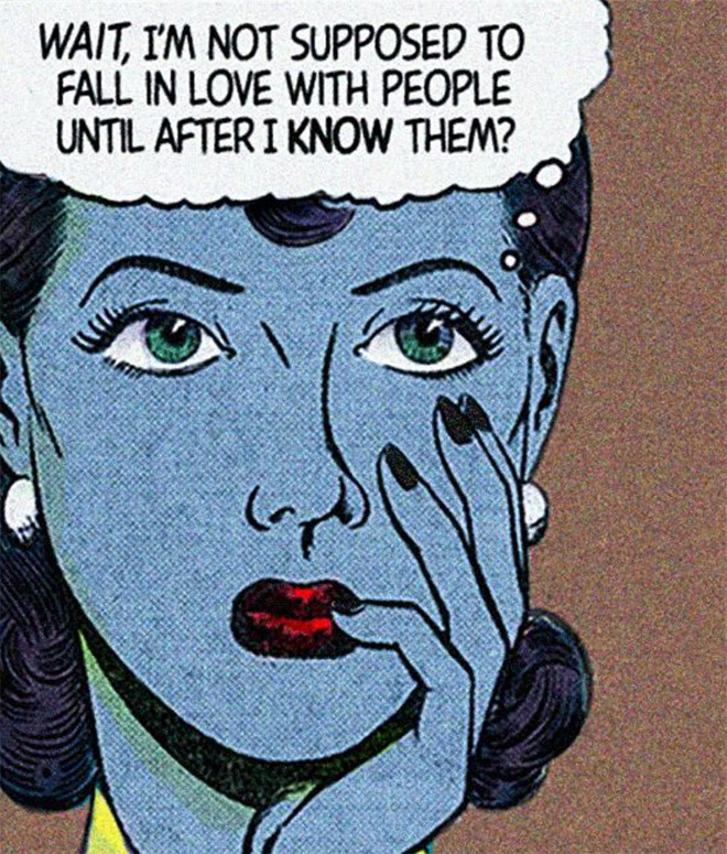 Classic comic book combined with modern love...