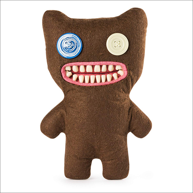 Meet a Fuggler: creepy stuffed toy with human teeth.