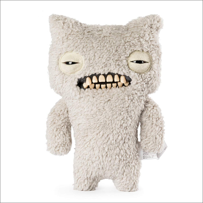 Meet a Fuggler: creepy stuffed toy with human teeth.