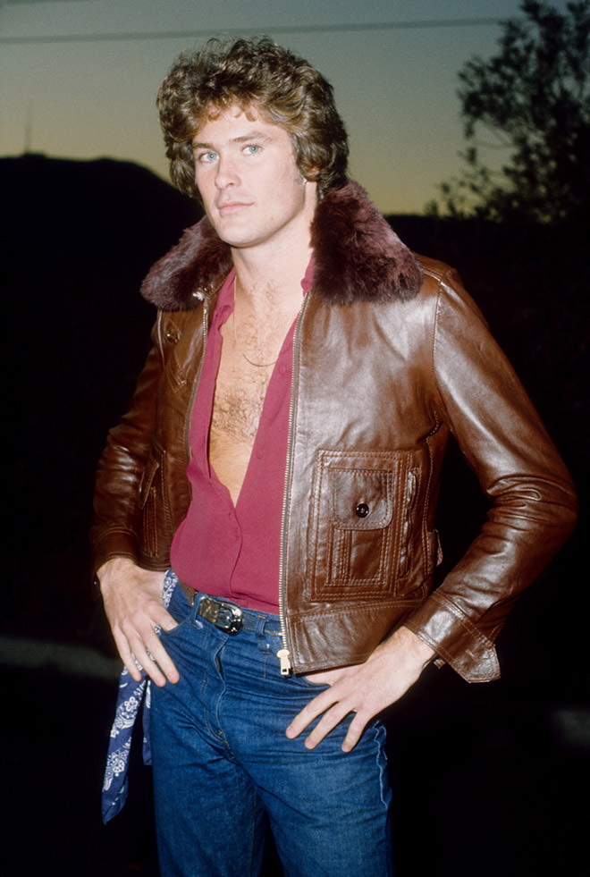 Awkward old publicity photo of David Hasselhoff.