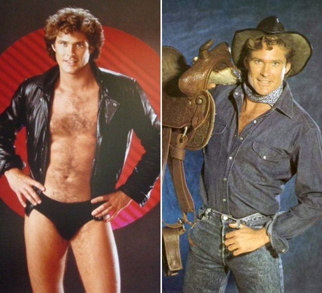 Awkward old publicity photos of David Hasselhoff.