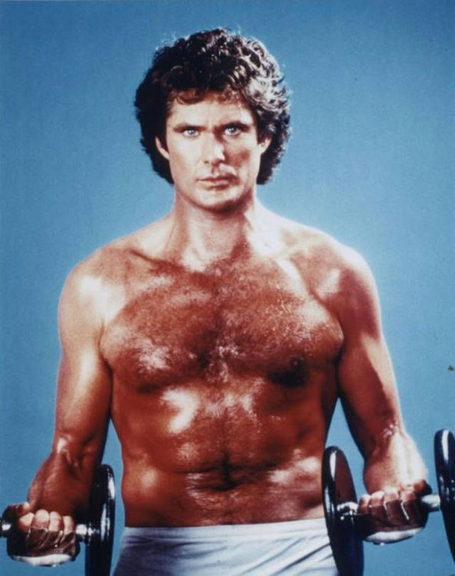 Awkward old publicity photo of David Hasselhoff.