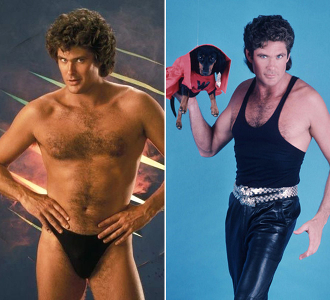 Awkward old publicity photos of David Hasselhoff.