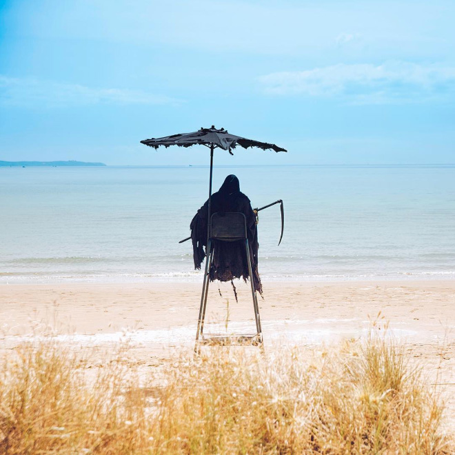 New Zealand's water safety mascot: The Swim Reaper.