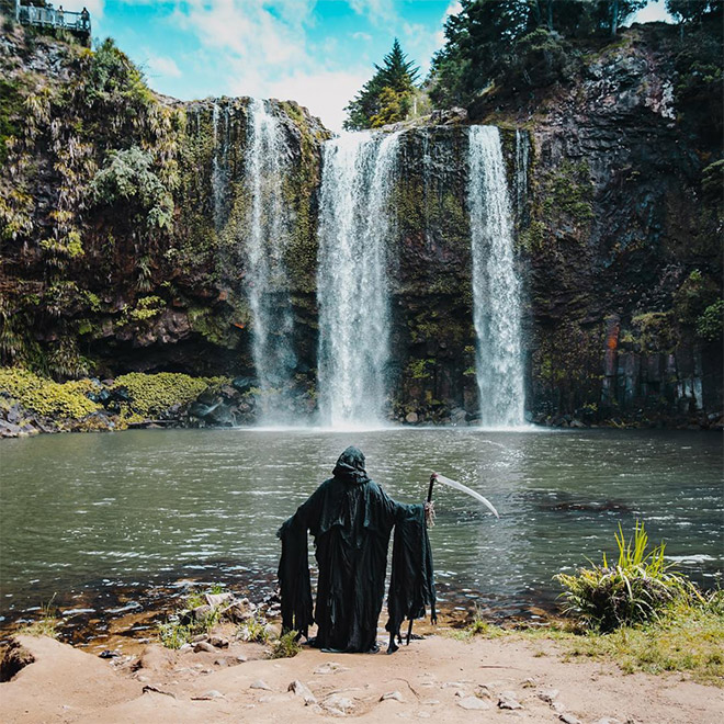 New Zealand's water safety mascot: The Swim Reaper.