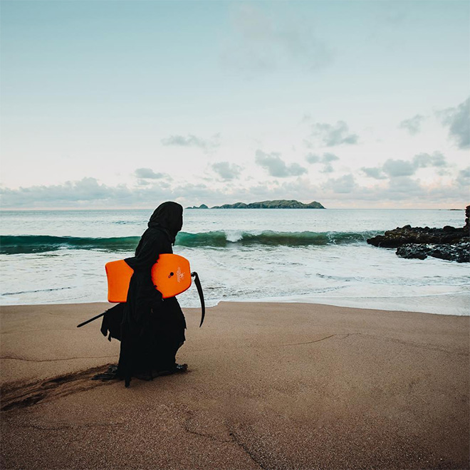 New Zealand's water safety mascot: The Swim Reaper.