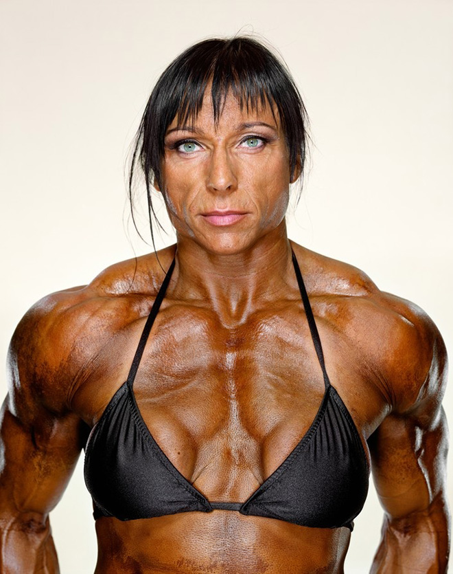 Freaky female bodybuilder.