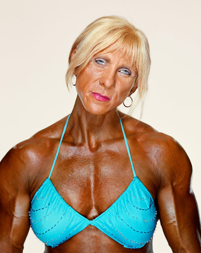 Freaky female bodybuilder.