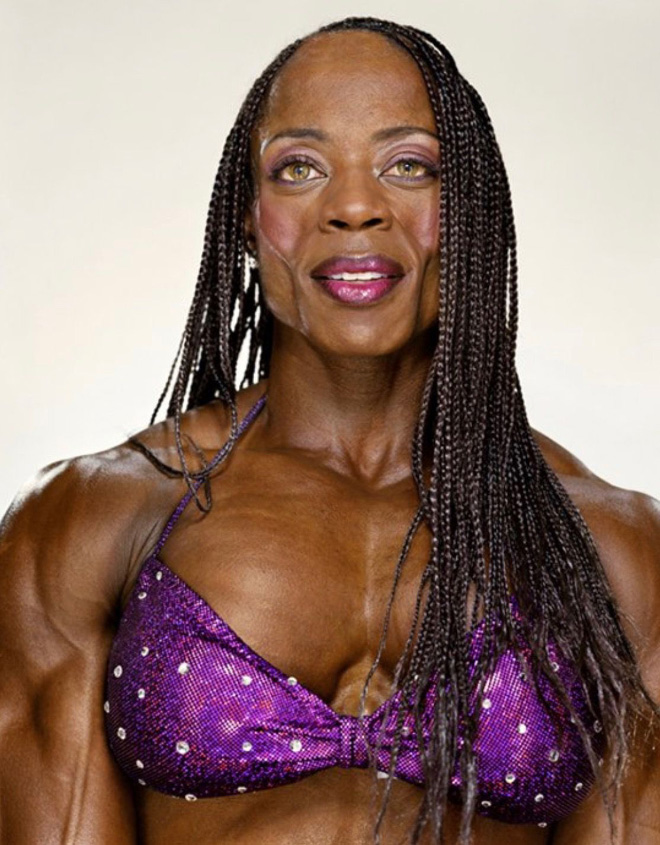 Freaky female bodybuilder.