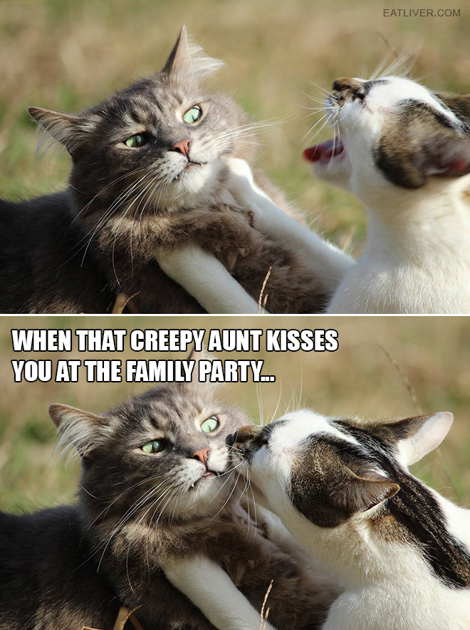 When that creepy aunt kisses you at the family party...