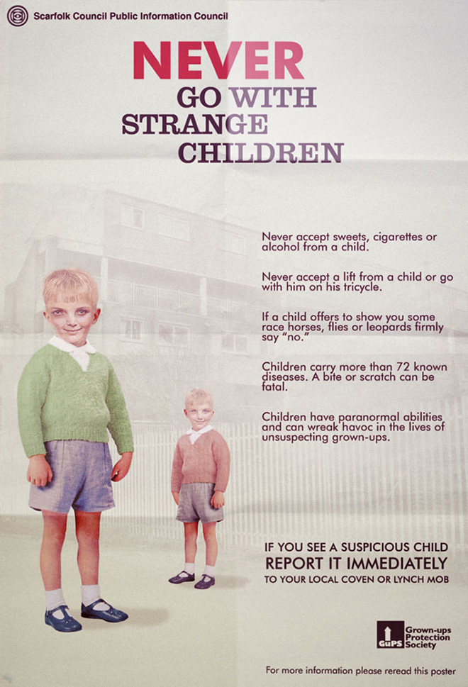 Creepy 1970s-era poster from an imaginary British town.