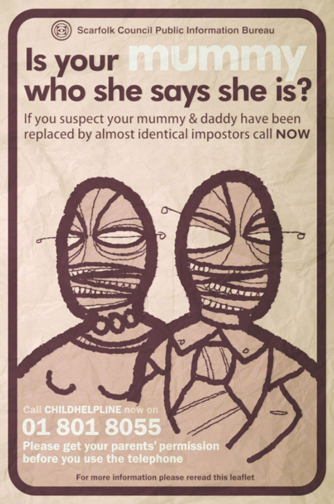 Creepy 1970s-era poster from an imaginary British town.
