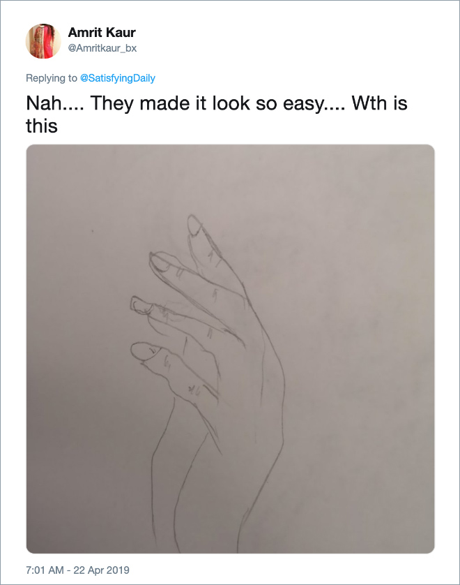 Failed attempt at drawing a human hand.