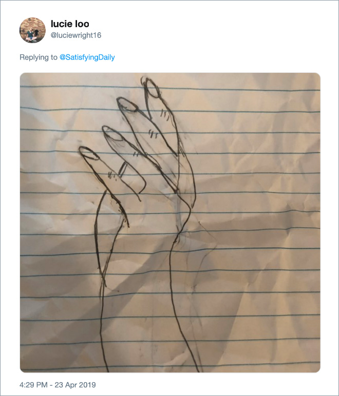 Failed attempt at drawing a human hand.