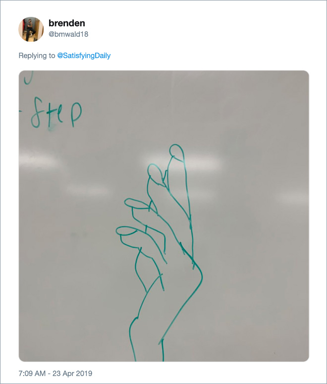 Failed attempt at drawing a human hand.