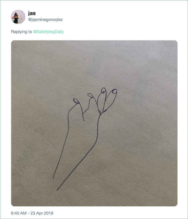 Failed attempt at drawing a human hand.