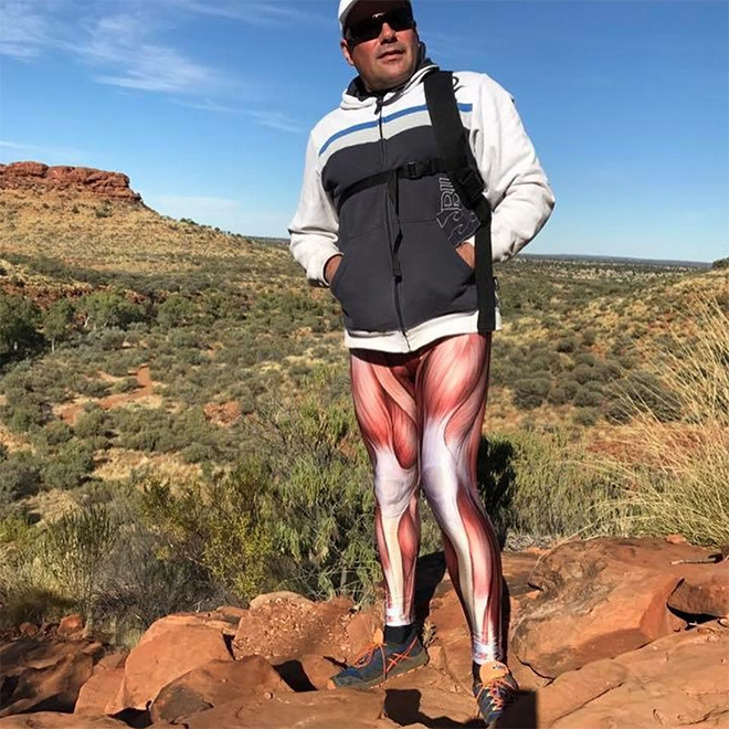 Muscle leggings: weird fashion choice.