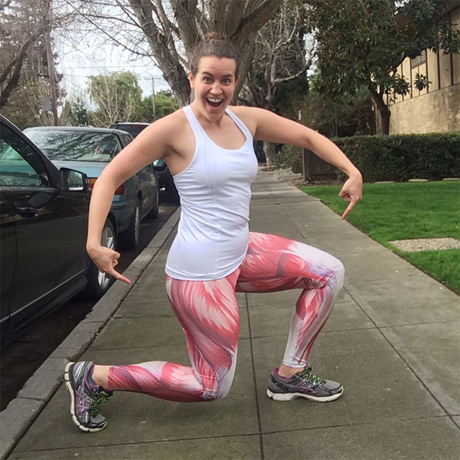 Muscle leggings: weird fashion choice.