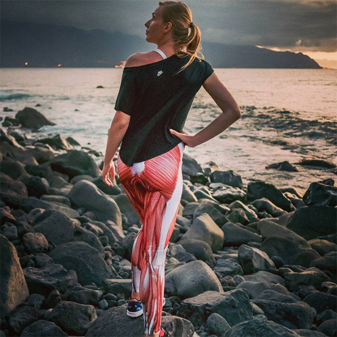 Muscle leggings: weird fashion choice.