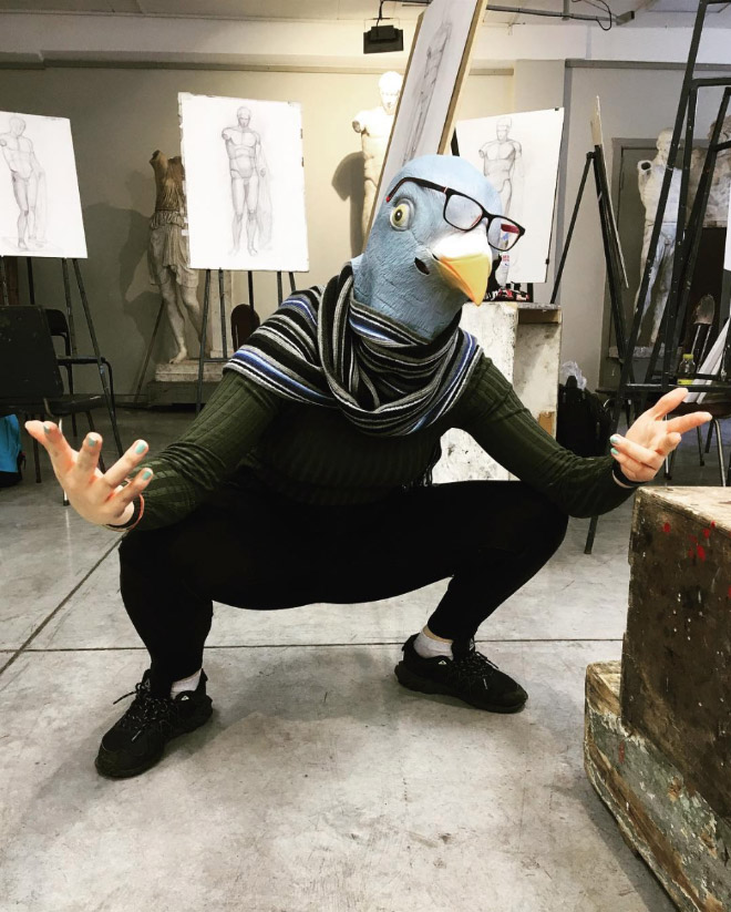 Realistic pigeon mask is the best thing ever made.