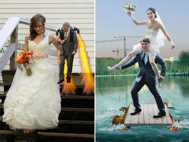 Typical Russian wedding picture.