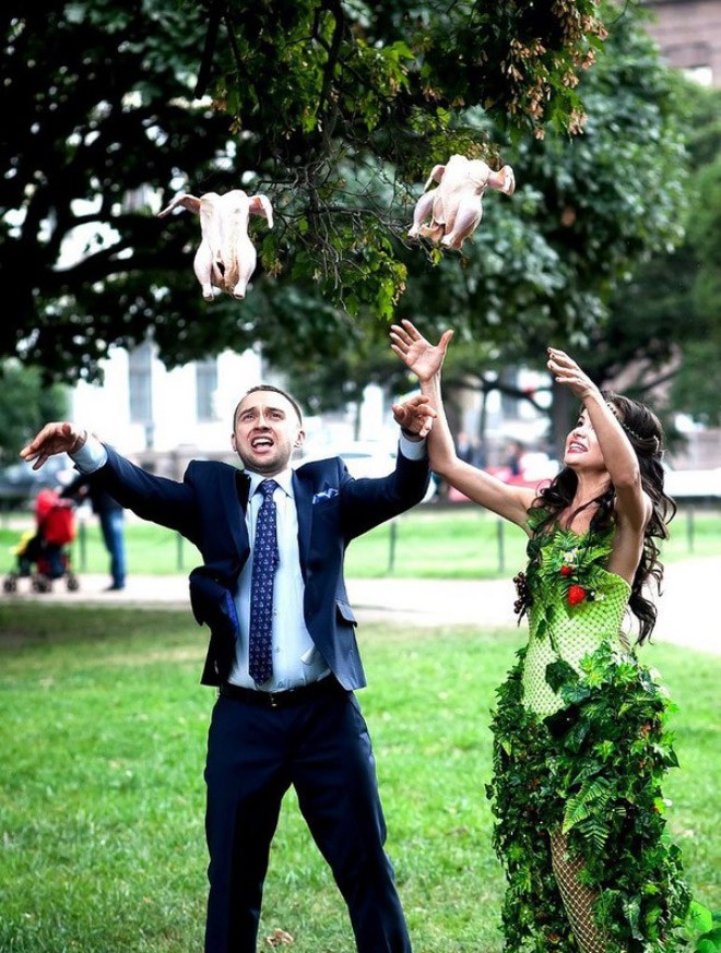 Typical Russian wedding picture.