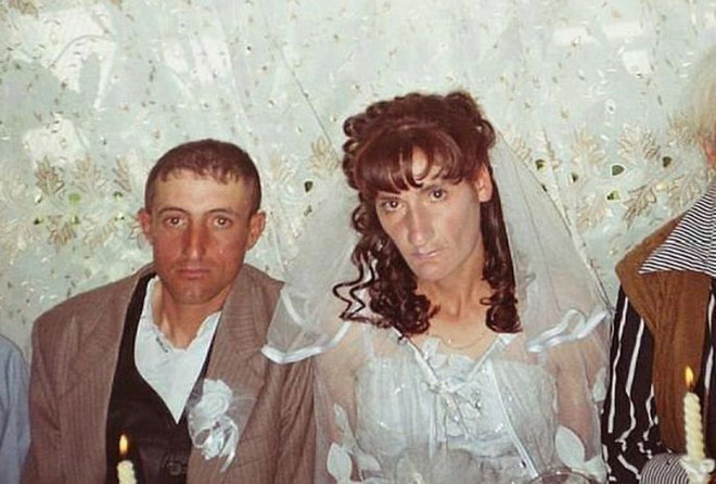 Typical Russian wedding picture.